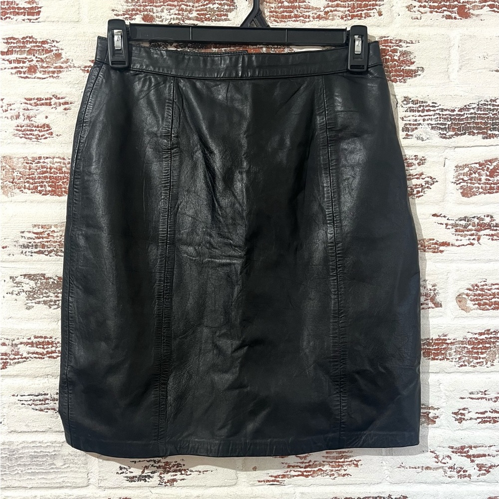 Vintage Leather Skirt Campagnie Internationale Express Pencil Straight 80’s 90’s
